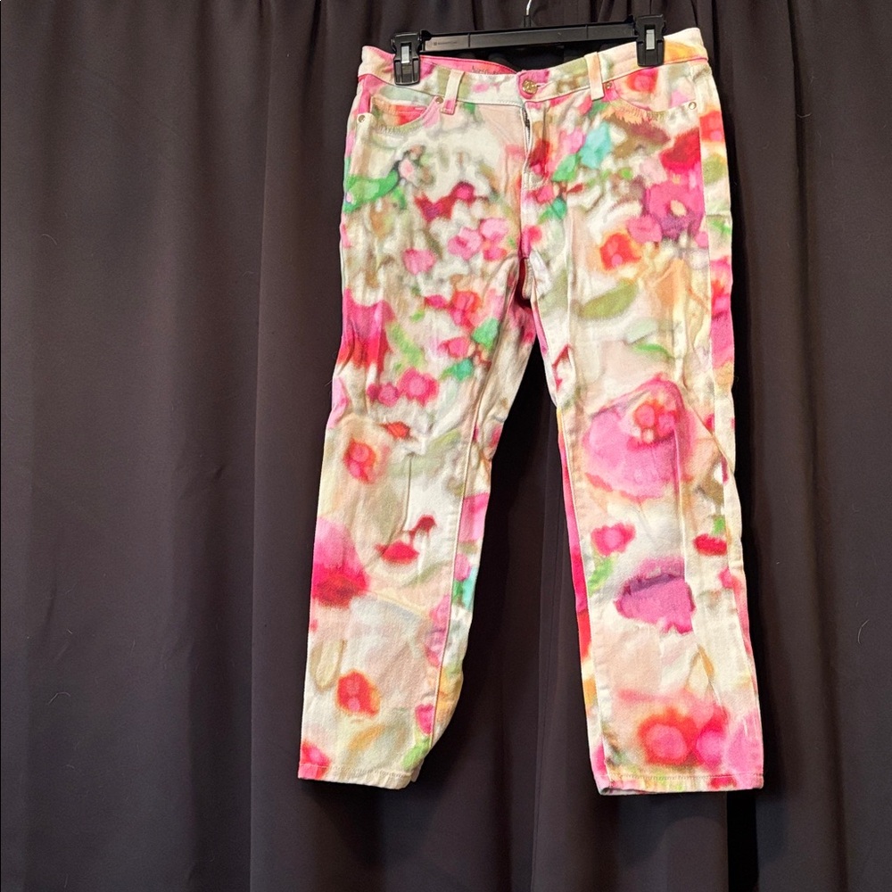 Kate Spade Pink Floral Straight Leg Jeans